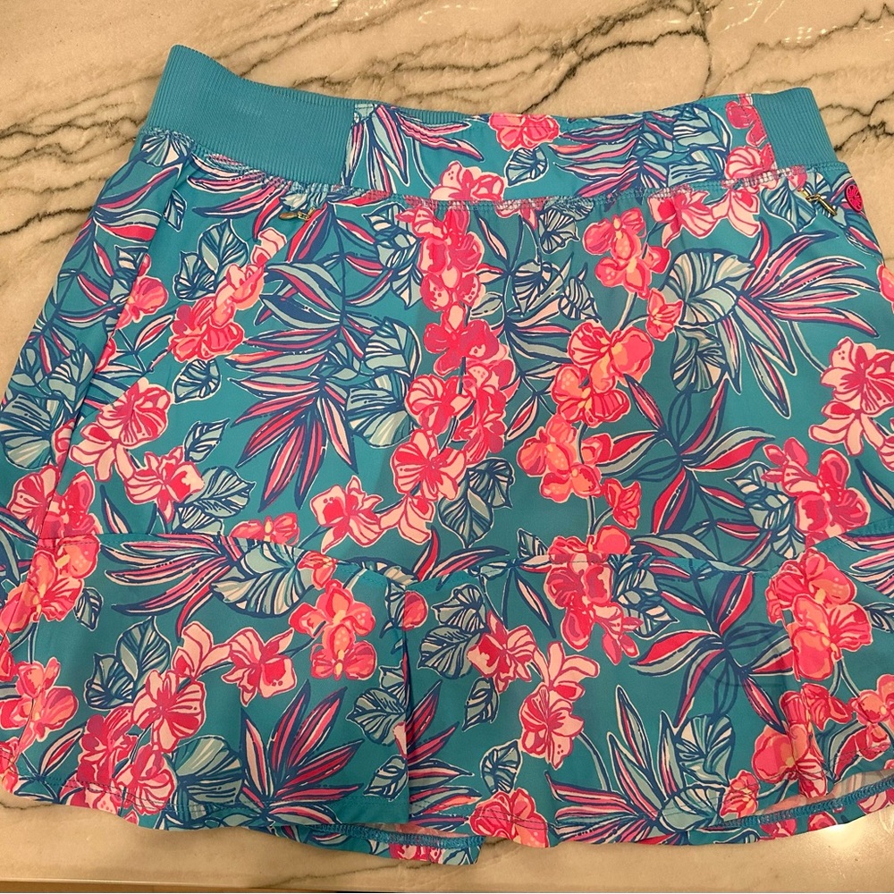 Lilly Pulitzer Luxletic Pink and Teal Activewear Skort NWOT